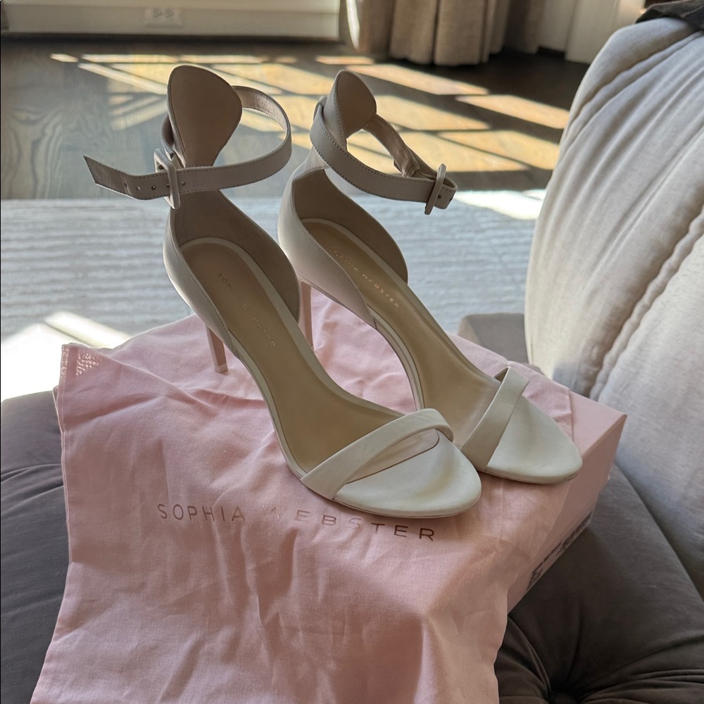 Sophia Webster Cream Ankle Strap Heels